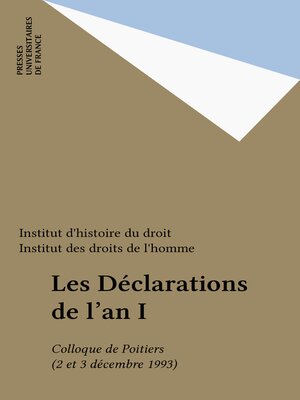 cover image of Les Déclarations de l'an I